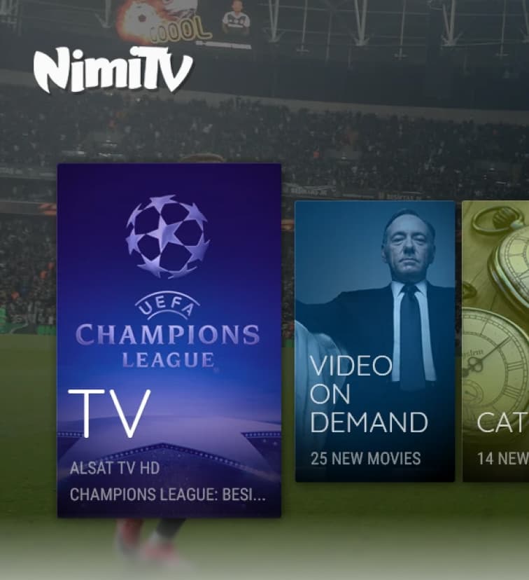 NimiTV IPTV interface overview
